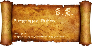 Burgmayer Ruben névjegykártya